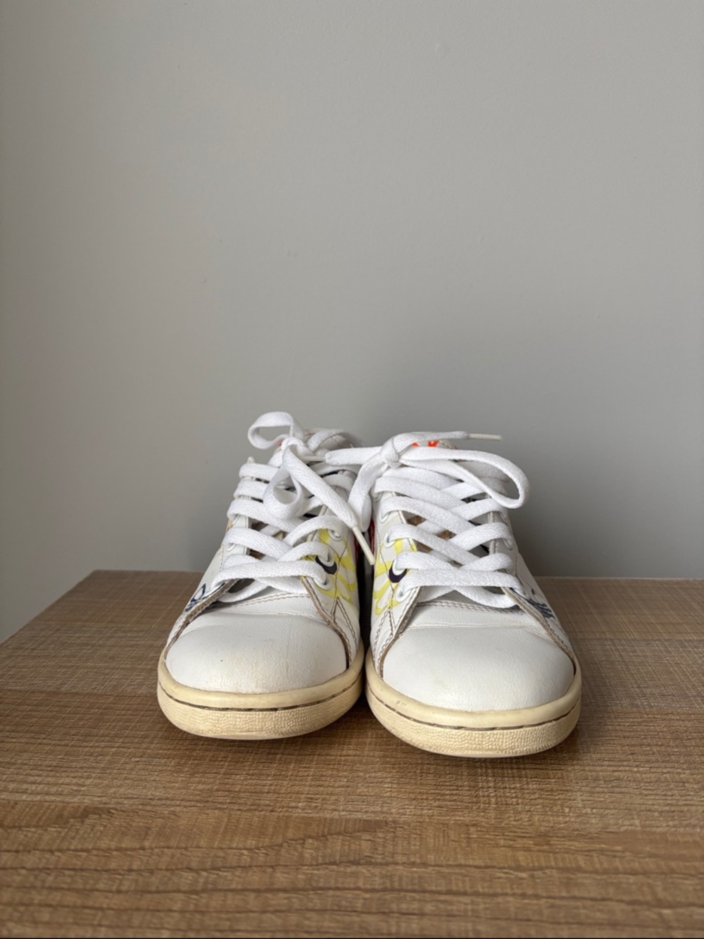 adidas White Women’s Leather Sneakers Stan Smith 'Large Doodles' Size 5 - Picture 2 of 8